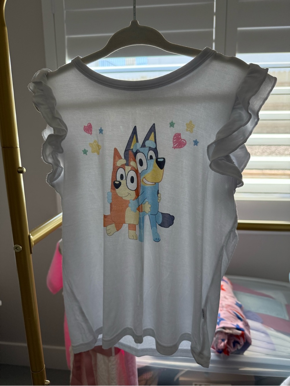 Little Sleepies flutter sleeve top in Bluey print